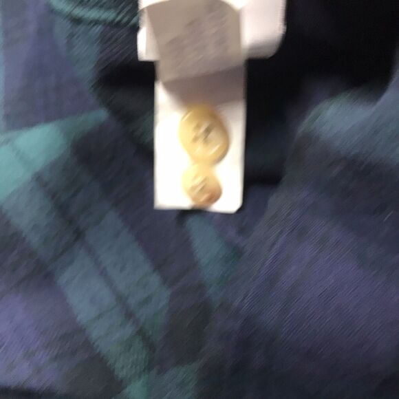 VINEYARD VINES Flannel Shirt Men L Blue Kelly Green Tartan Plaid Prep Notre Dame - Picture 15 of 16